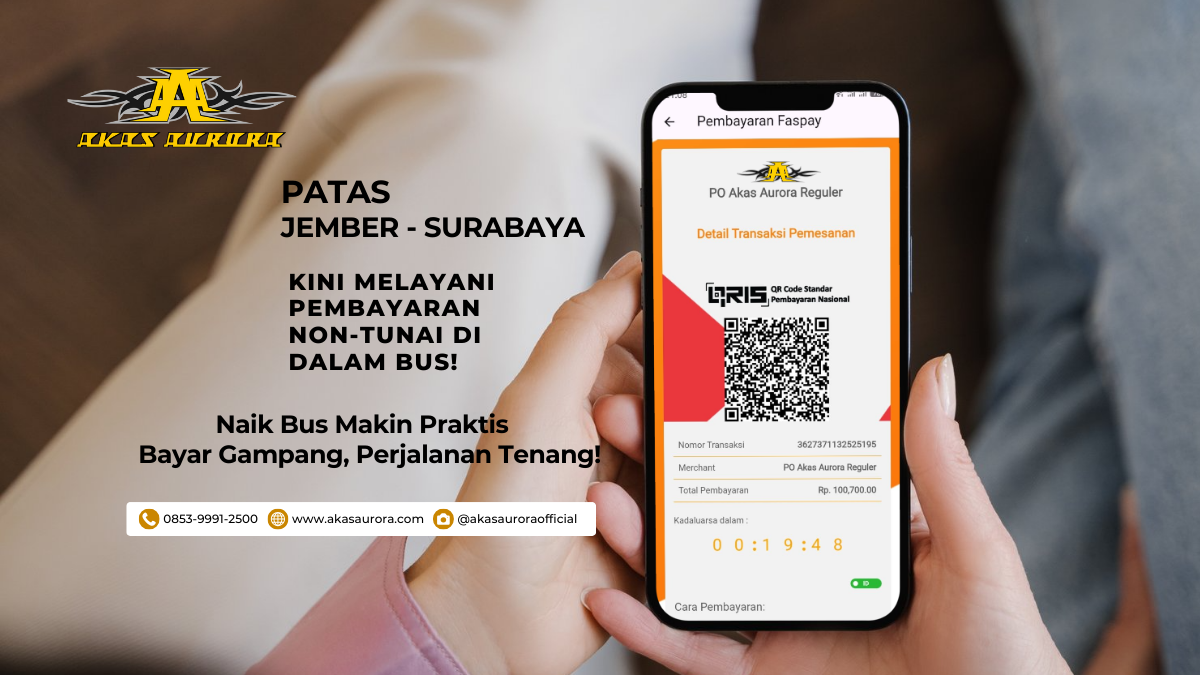 Akas Aurora Hadirkan Inovasi Pembayaran Non-Tunai di Bus PATAS Jember–Surabaya